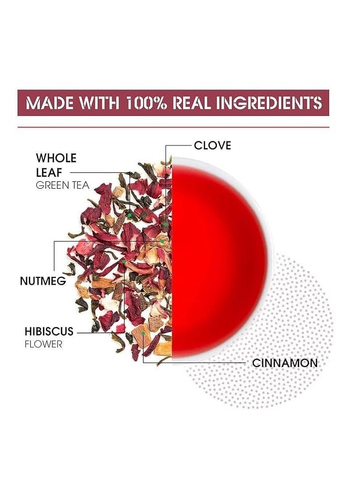 Teabox Hibiscus Cinnamon Clove Green Tea - 100g Loose Tea - Image 5